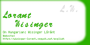 lorant wisinger business card