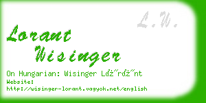 lorant wisinger business card